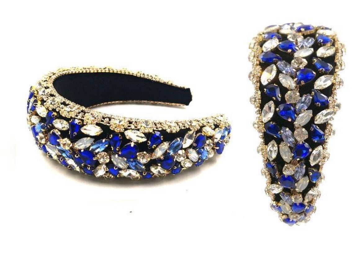 Royal Blue & Crystal Sparkle Headband