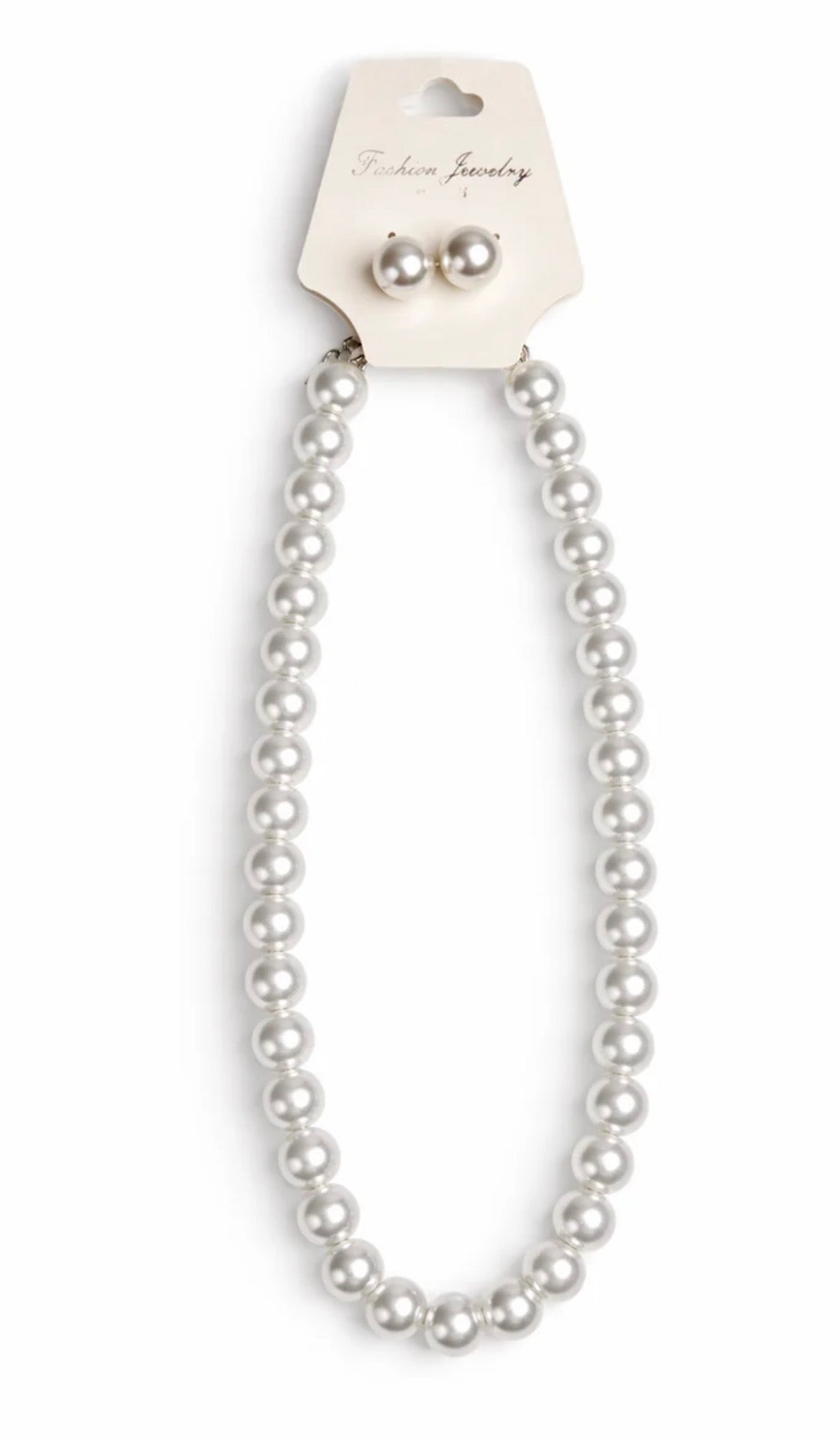 Pearl Necklace and Earring Set