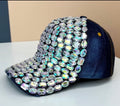 Denim Baseball Cap with Rhinestone Embellishments