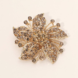 Sparkling Floral Crystal Brooch