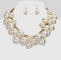 Pearl Statement Necklace & Earrings Set