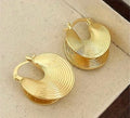 Gold Pleated Hoop Earrings