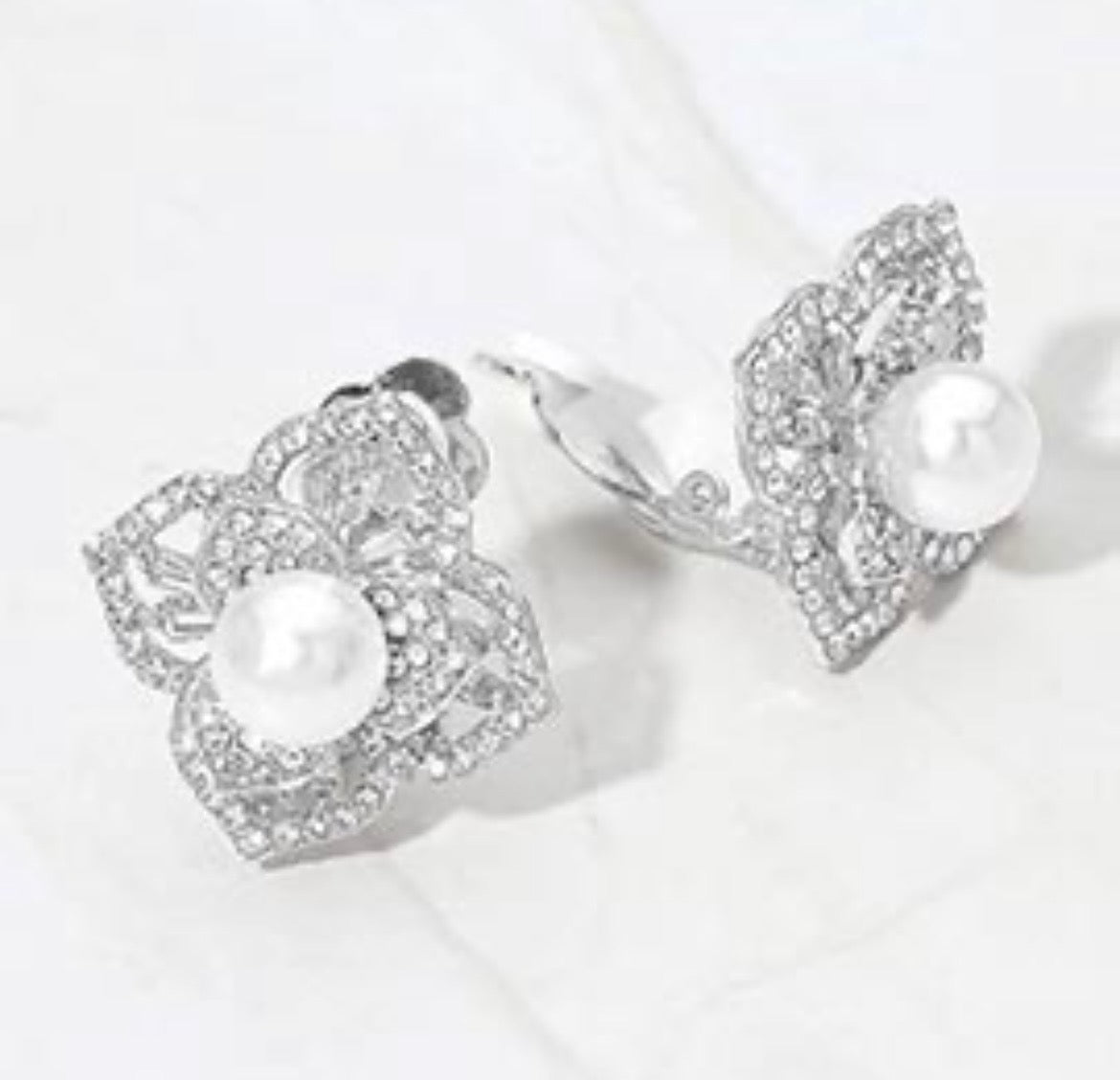 Elegant Pearl & Crystal Statement Earrings