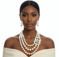 Classic Layered Pearl Statement Necklace