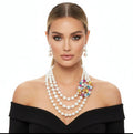 Pearl & Colorful Gemstone Layered Necklace
