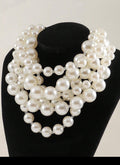 Elegant Layered Pearl Statement Necklace