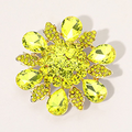 Zesty Yellow Gemstone Sunburst Brooch