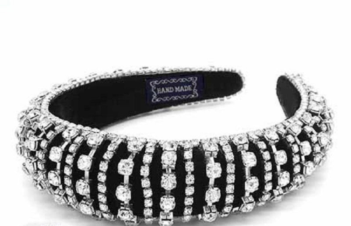 Crystal Cascade Padded Headband