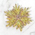 Golden Starburst Crystal Brooch