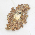 Vintage-Inspired Champagne Crystal Brooch