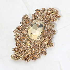 Vintage-Inspired Champagne Crystal Brooch
