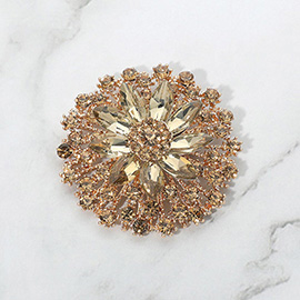 Dazzling Golden Flower Brooch