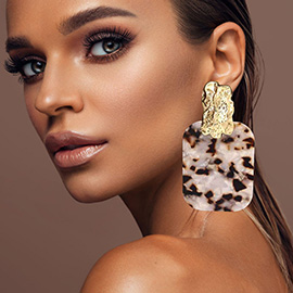 Tortoiseshell Rectangle Dangle Earrings