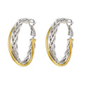 Two-Tone Braided Hoop Earrings