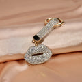 White Rhinestone Lips Keychain