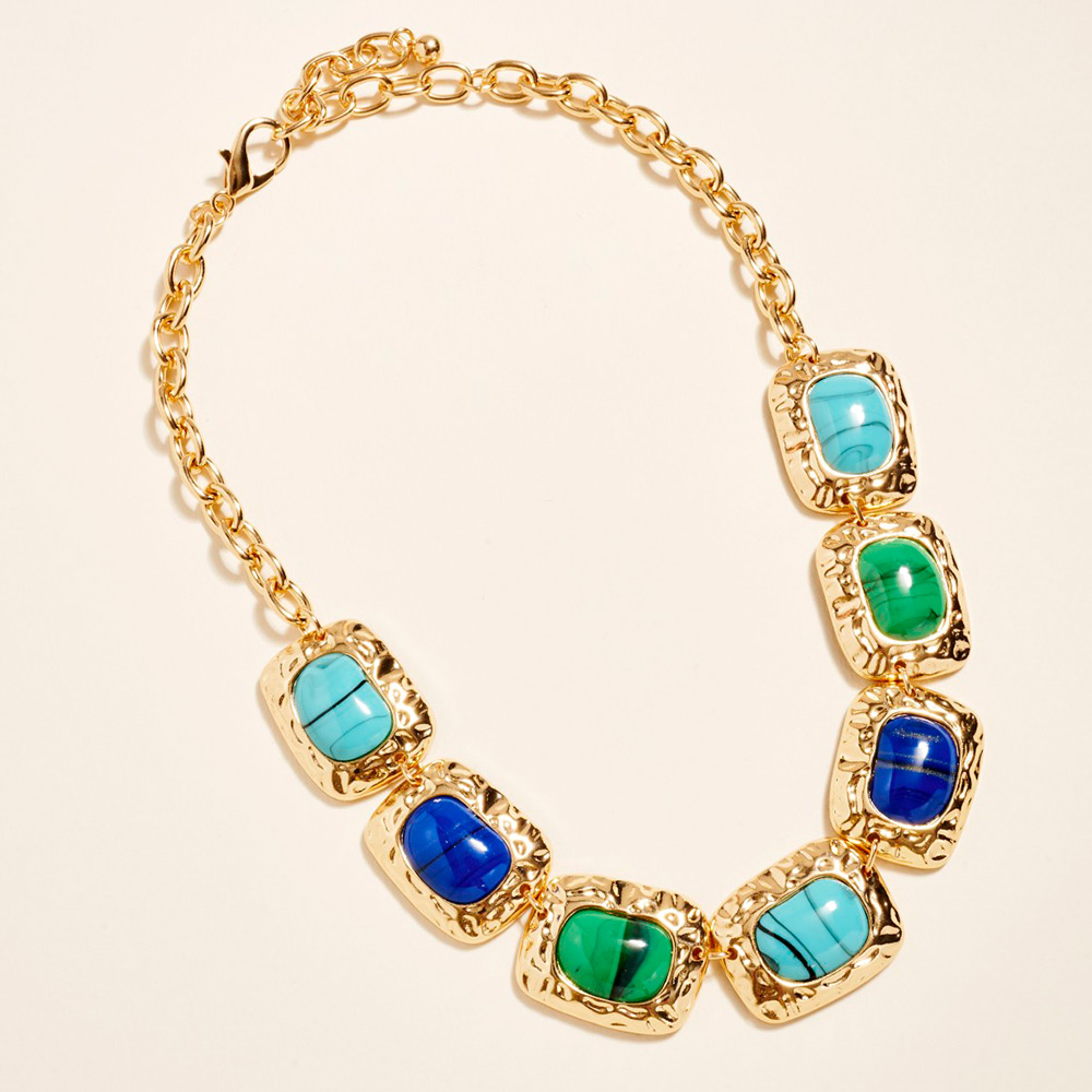 Gold Tone Gemstone Necklace